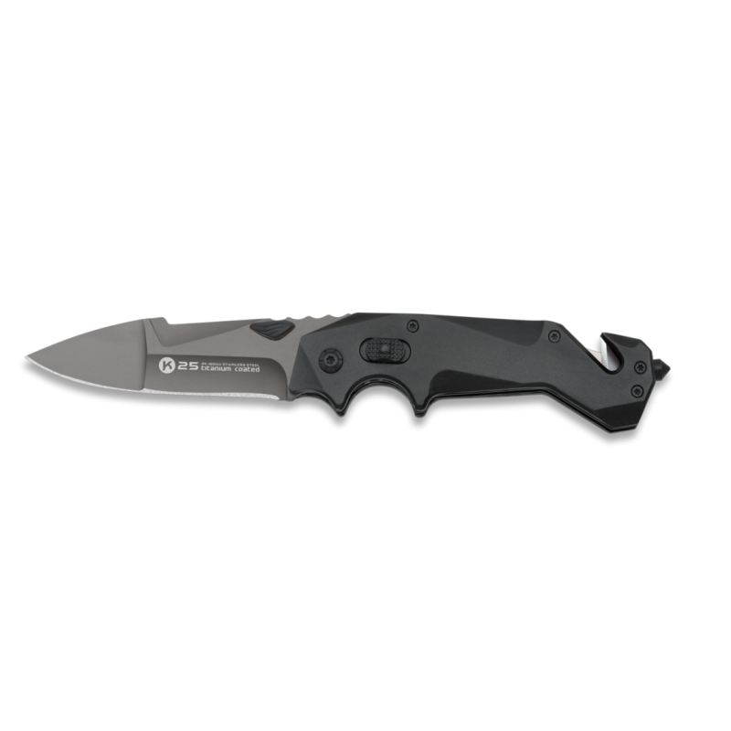 Navaja k25 negra titanium coated. h: 8.5