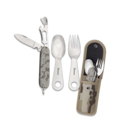Set Cubiertos camping Multicam Arido