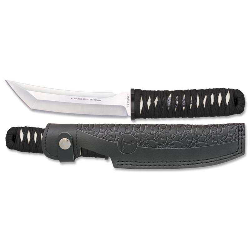 Cuchillo TOKISU con funda de piel. 15 cm